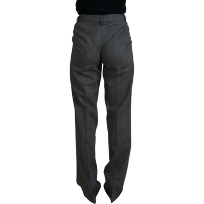 Dolce & Gabbana Gray High Waist Women Wool Pants Dolce & Gabbana