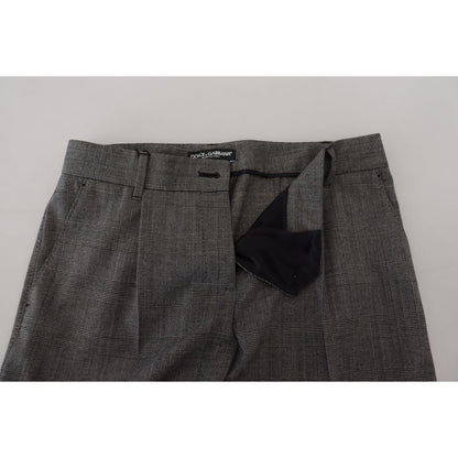 Dolce & Gabbana Gray High Waist Women Wool Pants Dolce & Gabbana