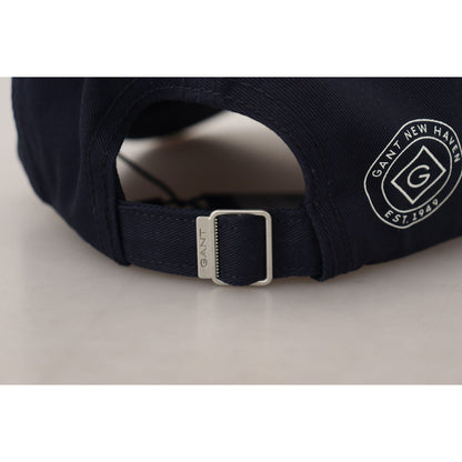 Gant Blue Cotton Logo Print Baseball Cap Casual Hat Gant