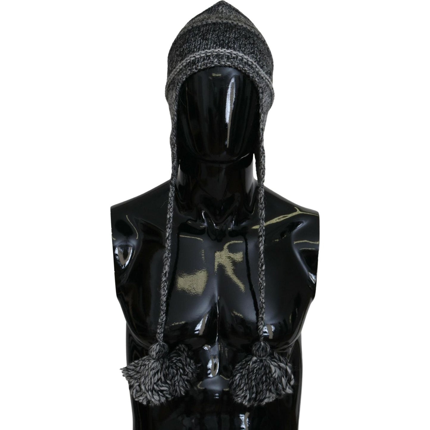 Dolce & Gabbana Gray Warm Fleece Ear Flaps Knit Beanie Hat Dolce & Gabbana