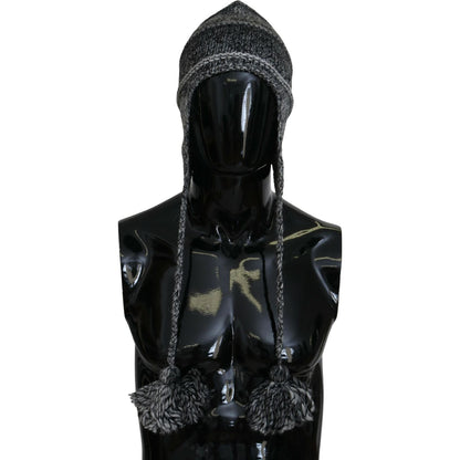 Dolce & Gabbana Gray Warm Fleece Ear Flaps Knit Beanie Hat Dolce & Gabbana