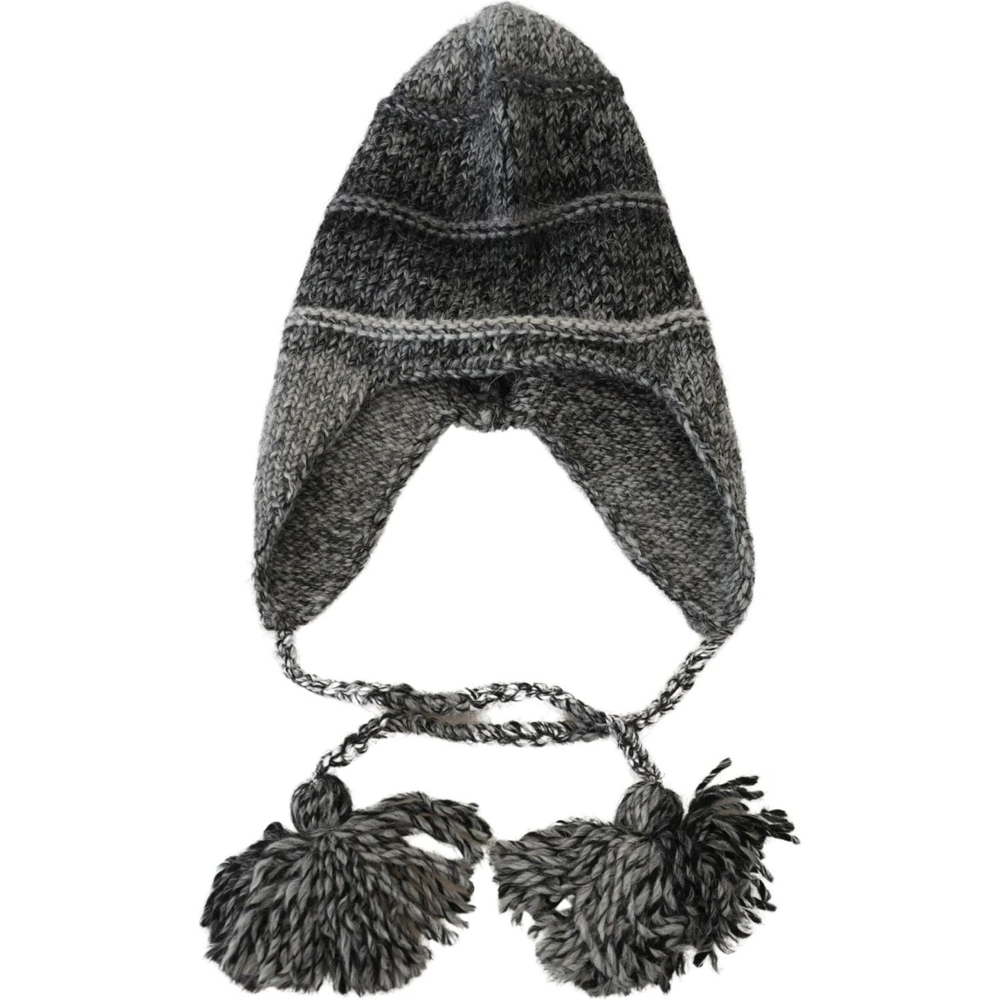 Dolce & Gabbana Gray Warm Fleece Ear Flaps Knit Beanie Hat Dolce & Gabbana