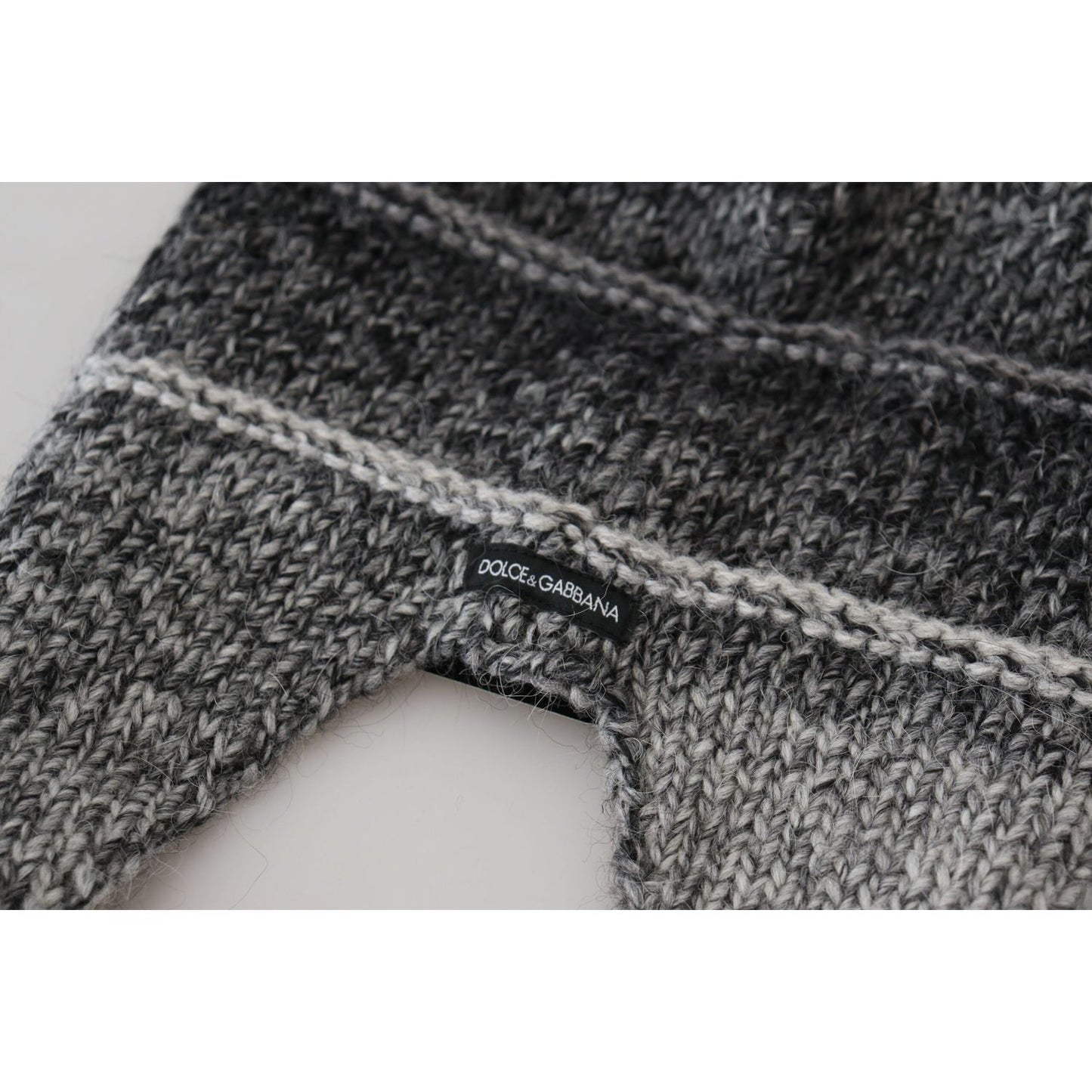 Dolce & Gabbana Gray Warm Fleece Ear Flaps Knit Beanie Hat Dolce & Gabbana