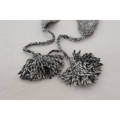 Dolce & Gabbana Gray Warm Fleece Ear Flaps Knit Beanie Hat Dolce & Gabbana