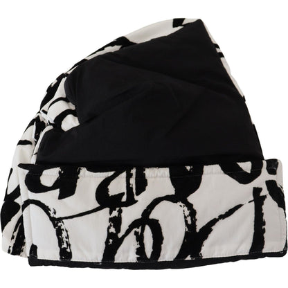 Dolce & Gabbana White Printed Nylon Women Winter Beanie Cap Hat Dolce & Gabbana
