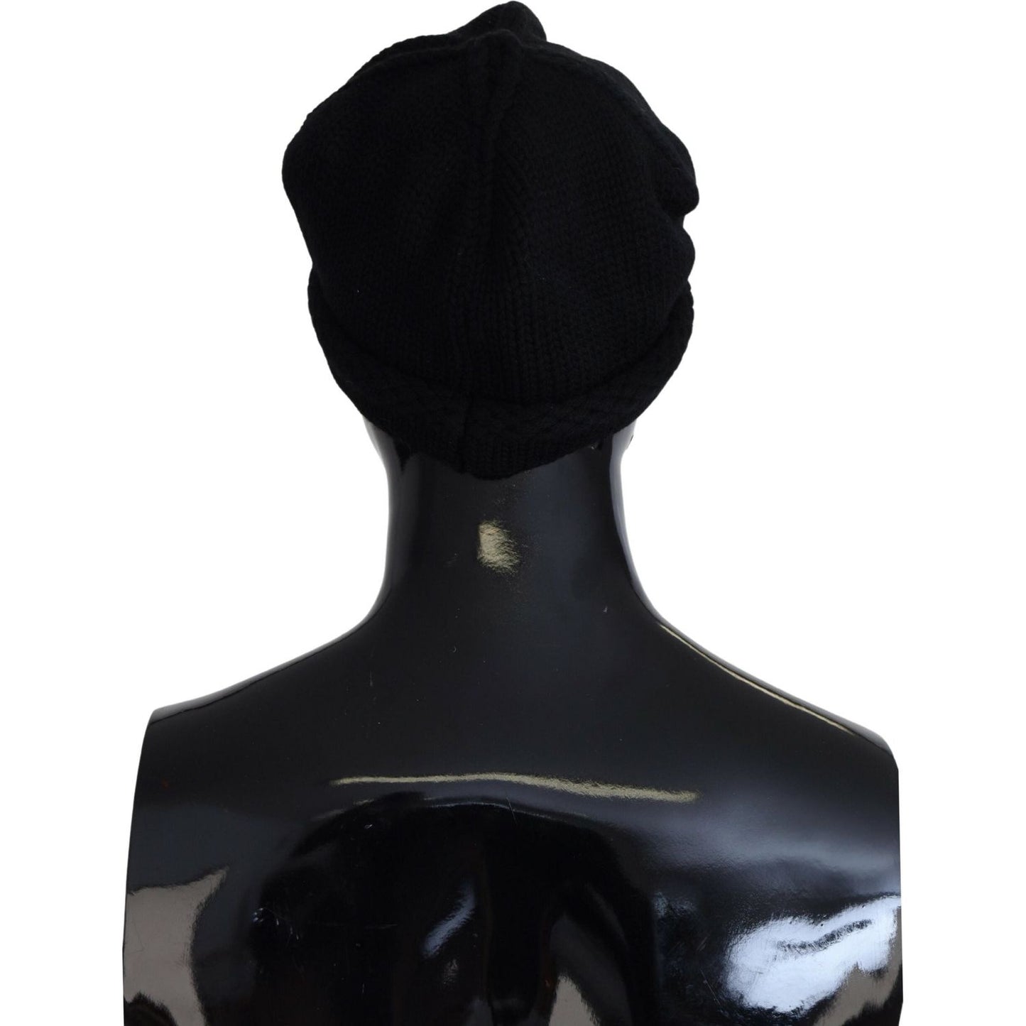 Dolce & Gabbana Black Virgin Wool Women Winter Beanie Cap Hat Dolce & Gabbana