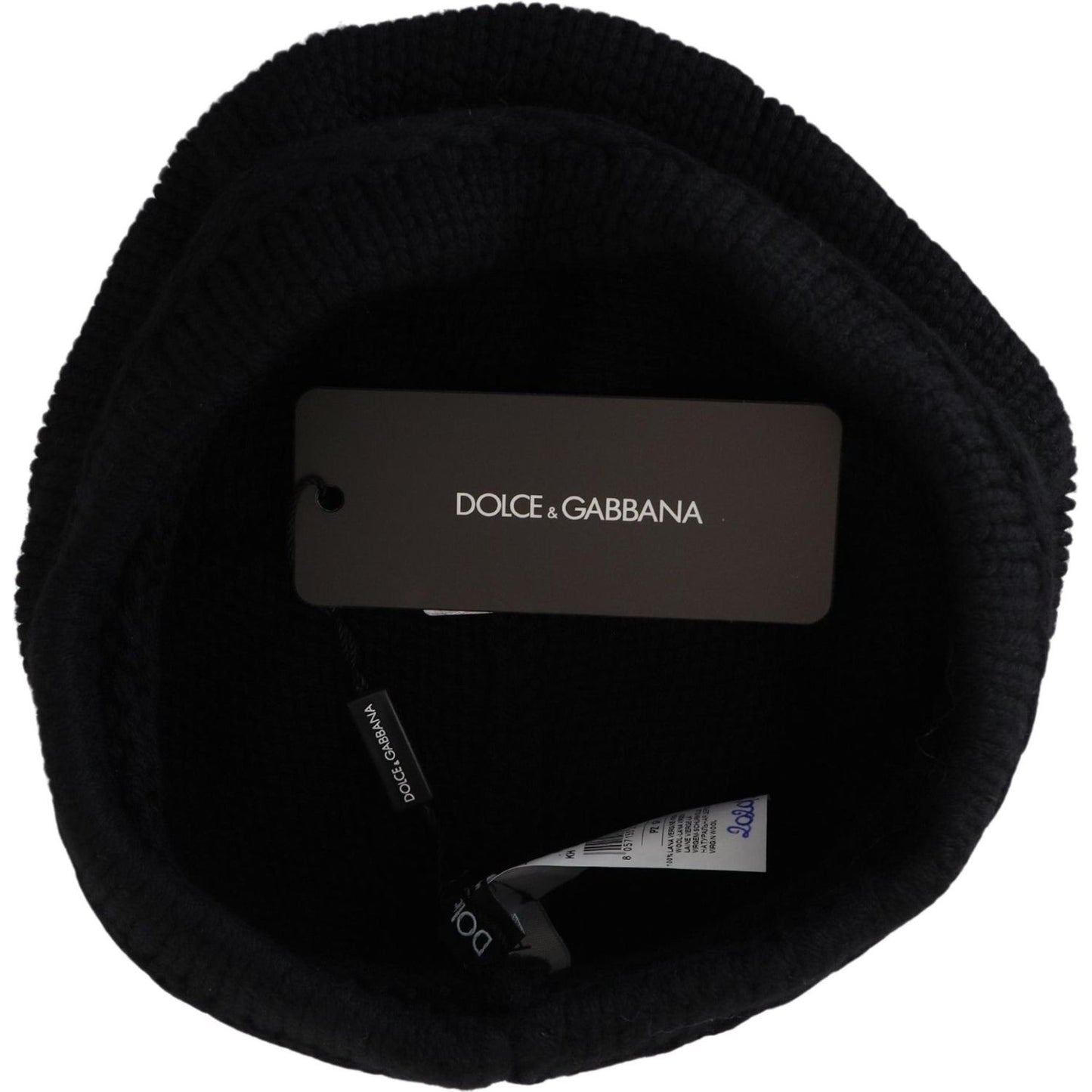 Dolce & Gabbana Black Virgin Wool Women Winter Beanie Cap Hat Dolce & Gabbana