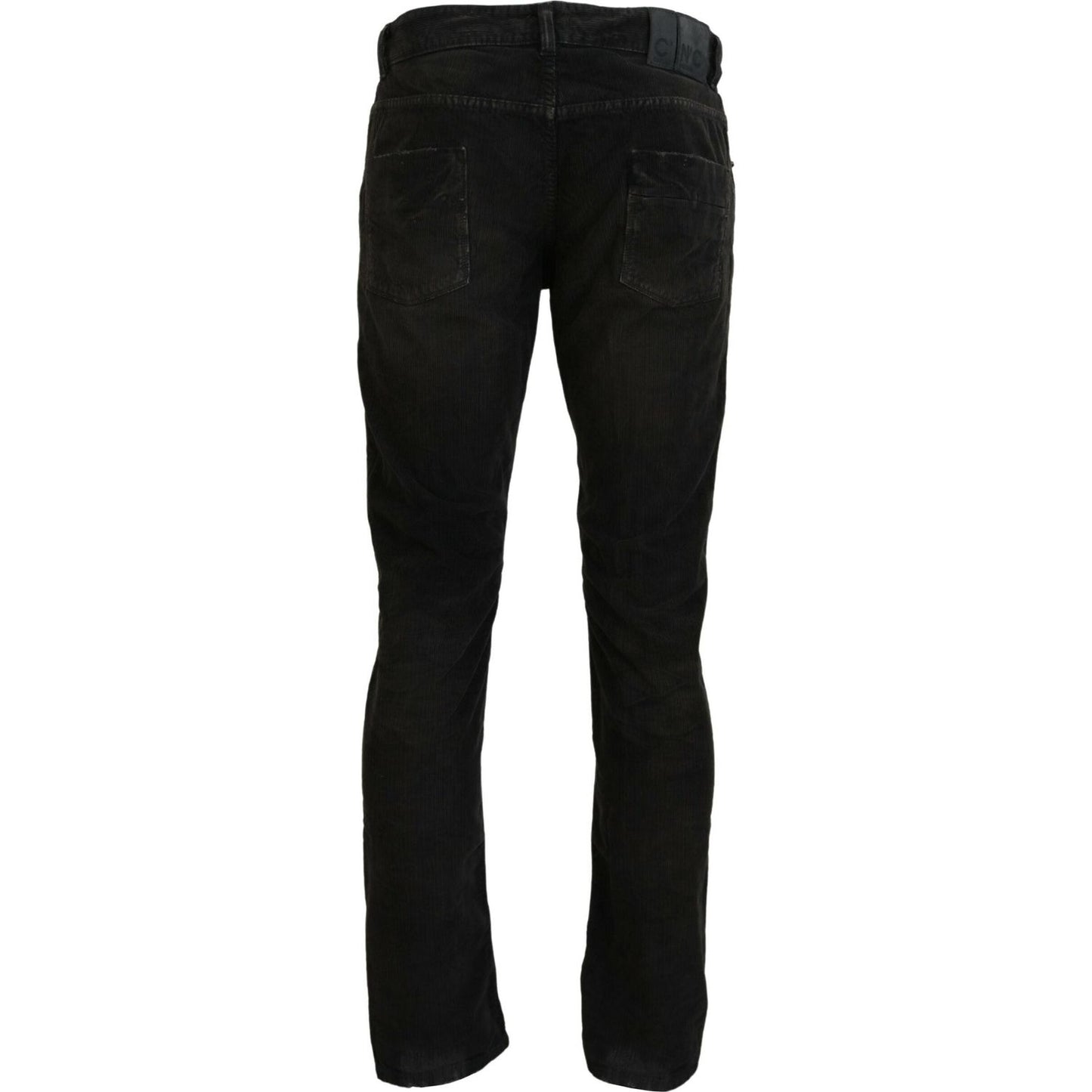 Costume National Gray Cotton Corduroy Men Casual Jeans Costume National