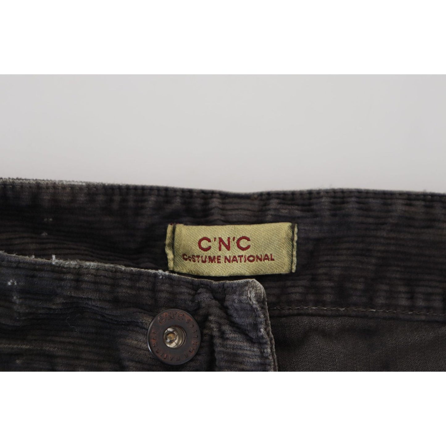 Costume National Gray Cotton Corduroy Men Casual Jeans Costume National