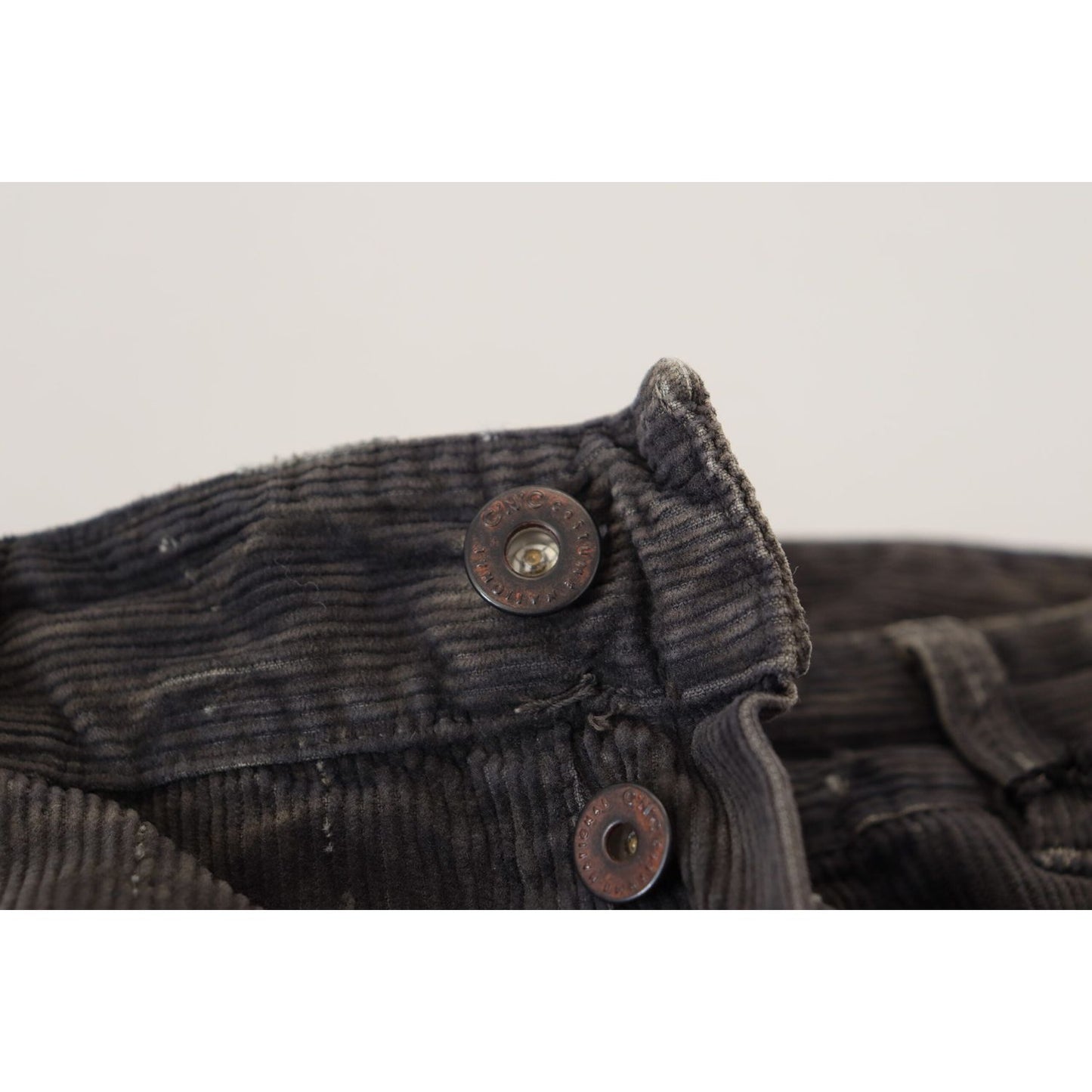 Costume National Gray Cotton Corduroy Men Casual Jeans Costume National