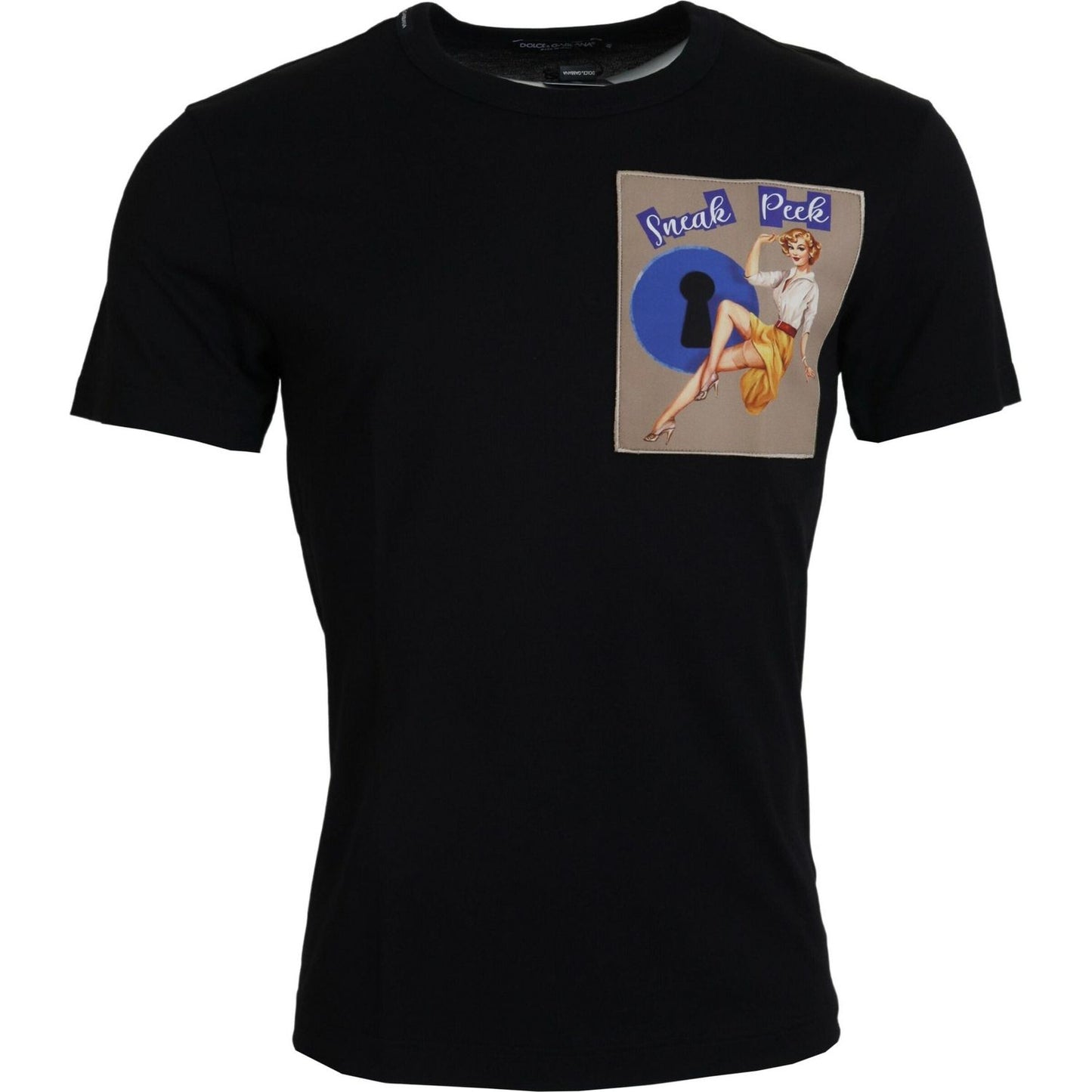 Dolce & Gabbana Black Sneak Peek Cotton Short Sleeve T-shirt Dolce & Gabbana