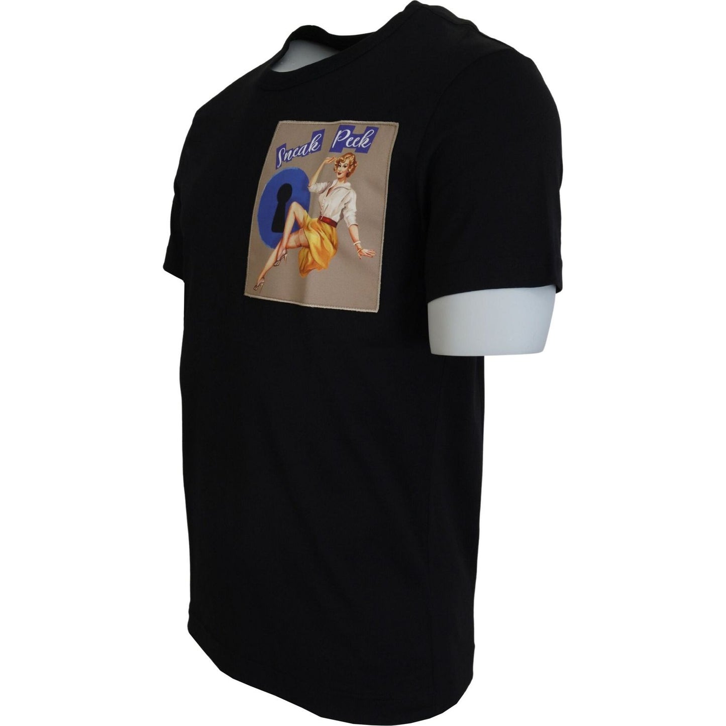 Dolce & Gabbana Black Sneak Peek Cotton Short Sleeve T-shirt Dolce & Gabbana