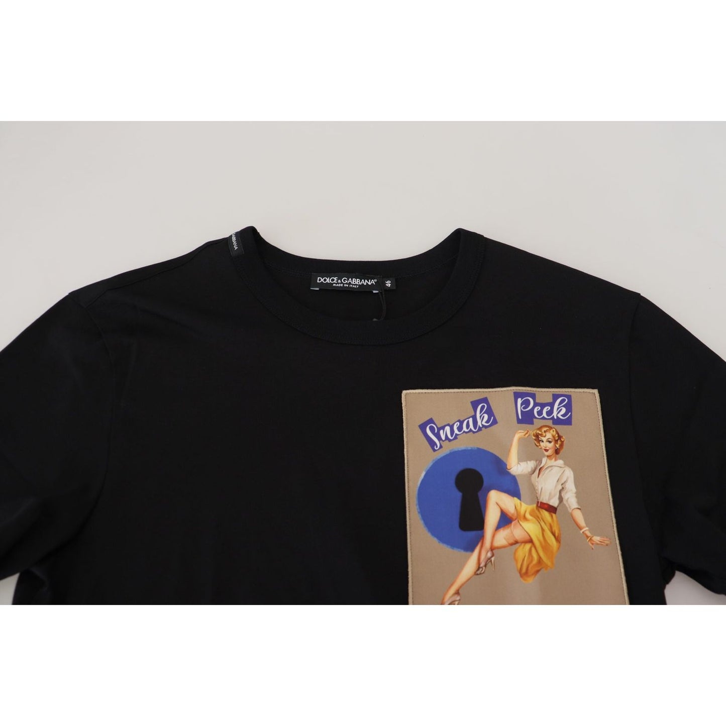Dolce & Gabbana Black Sneak Peek Cotton Short Sleeve T-shirt Dolce & Gabbana