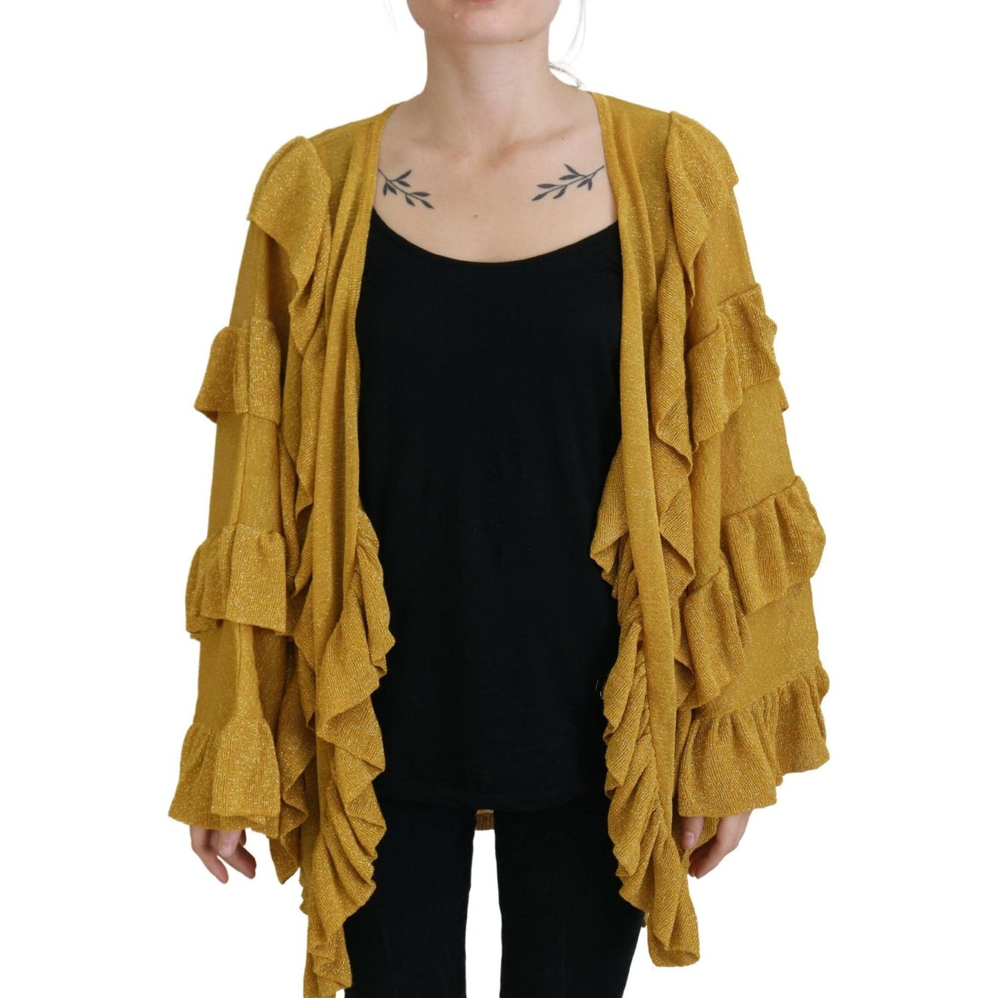 Aniye By Gold Long Sleeves Ruffled Women Cardigan Sweater Aniye By