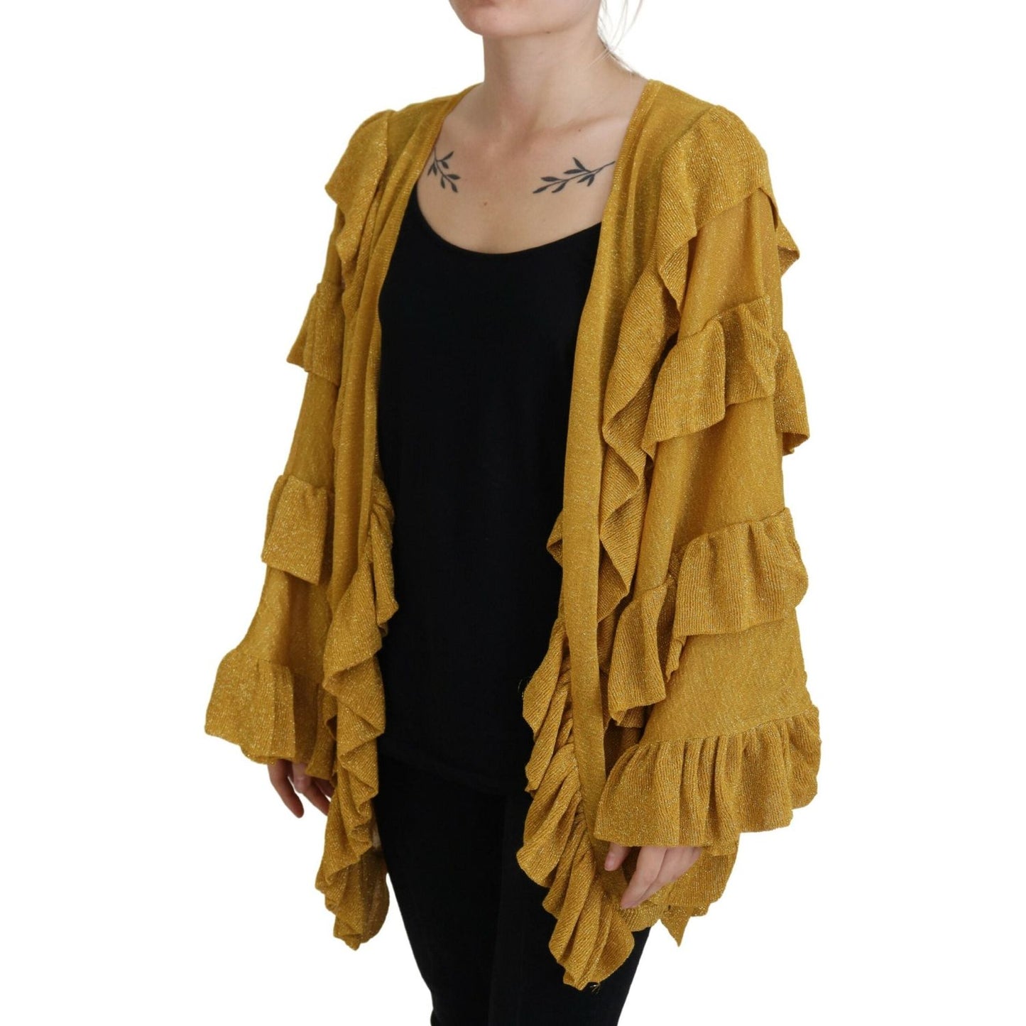 Aniye By Gold Long Sleeves Ruffled Women Cardigan Sweater Aniye By