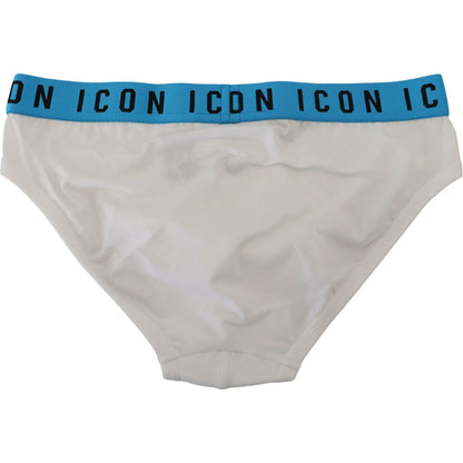 Dsquared² White Icon Logo Cotton Stretch Men Brief Underwear Dsquared²