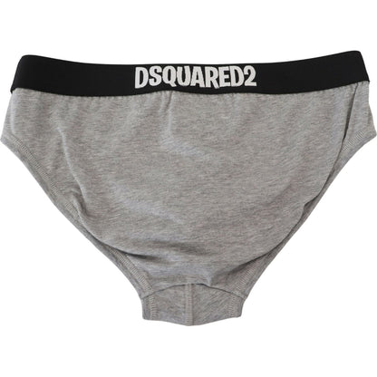 Dsquared² Gray DSURF Logo Cotton Stretch Men Brief Underwear Dsquared²