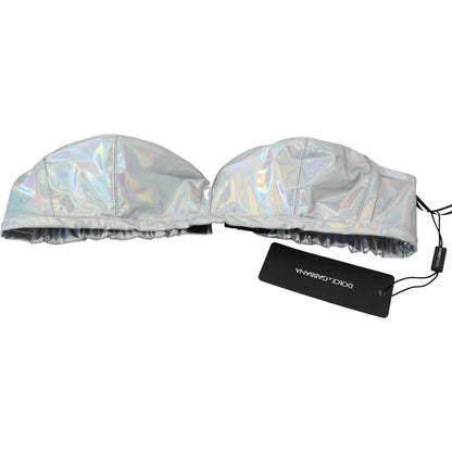 Dolce & Gabbana Silver Holographic Effect Bustier Brassiere Top Dolce & Gabbana