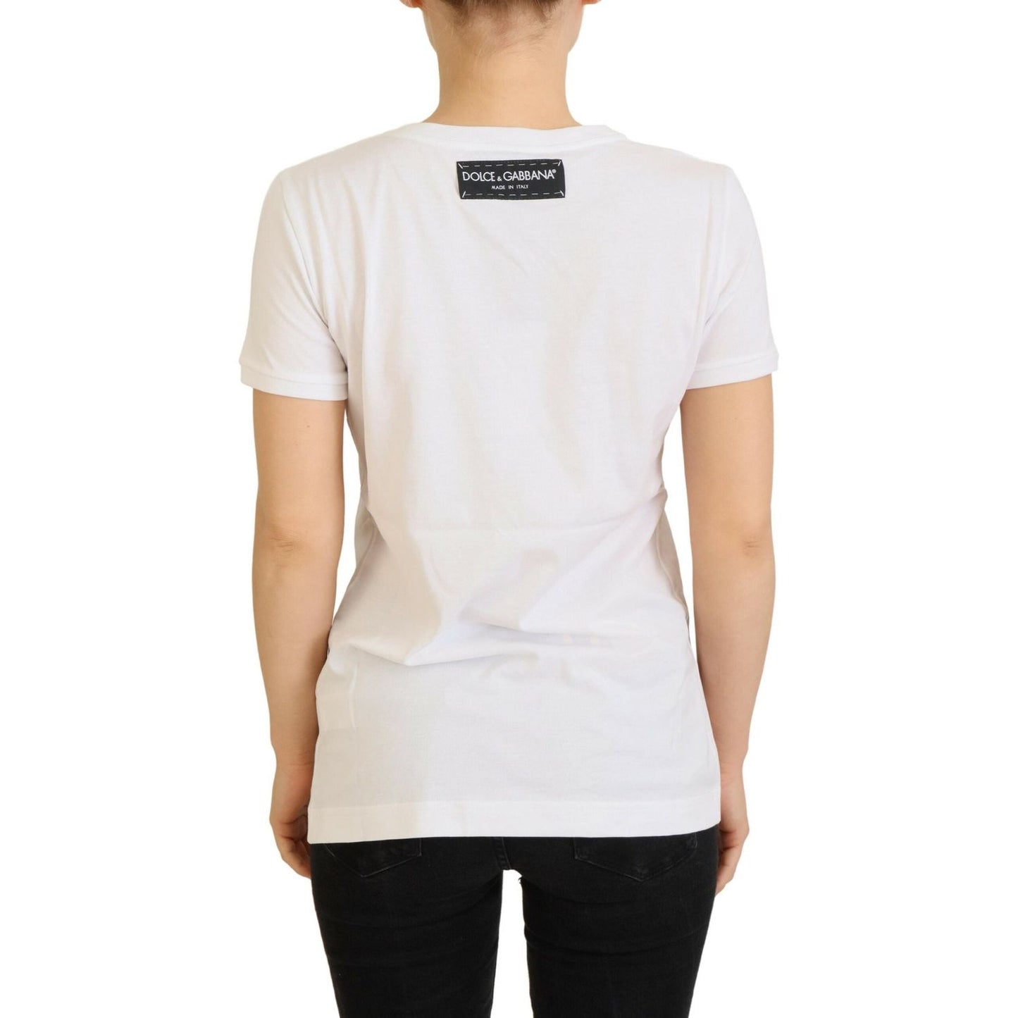 Dolce & Gabbana T-shirt Top White Textured Short Sleeve Dolce & Gabbana