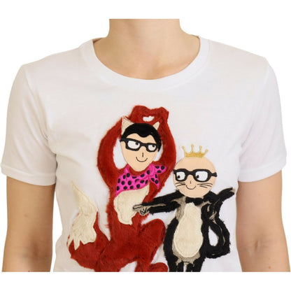Dolce & Gabbana T-shirt Top White Textured Short Sleeve Dolce & Gabbana