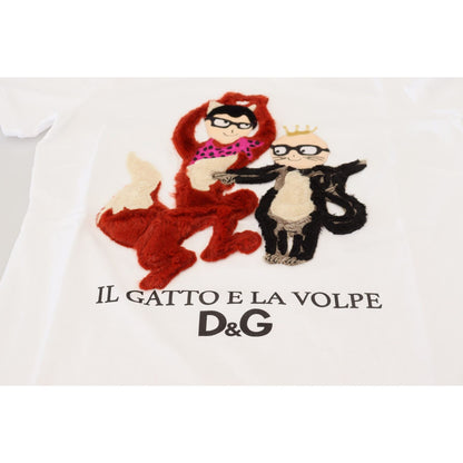 Dolce & Gabbana T-shirt Top White Textured Short Sleeve Dolce & Gabbana