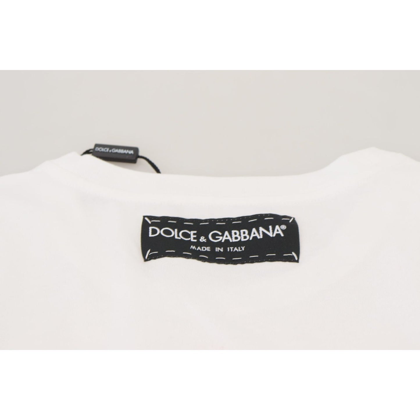 Dolce & Gabbana T-shirt Top White Textured Short Sleeve Dolce & Gabbana