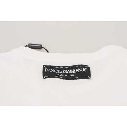 Dolce & Gabbana T-shirt Top White Textured Short Sleeve Dolce & Gabbana