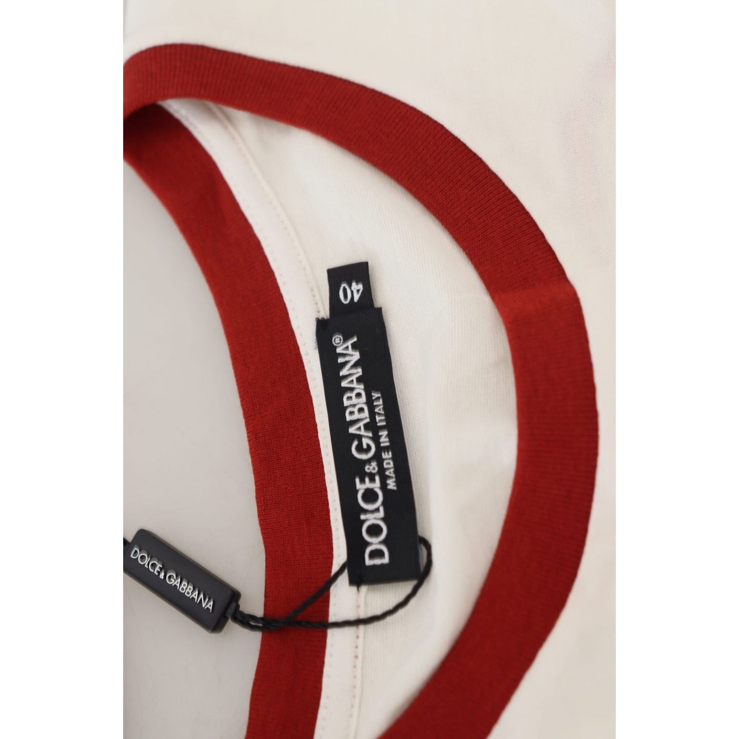 Dolce & Gabbana White Printed Short Sleeves Pullover Top Dolce & Gabbana