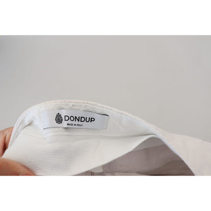 Dondup White High Waist Tapered Women Pants Dondup