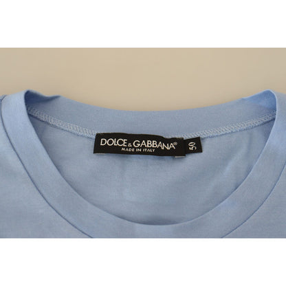 Dolce & Gabbana Light Blue Happy New Year 2017 Cotton T-shirt Dolce & Gabbana