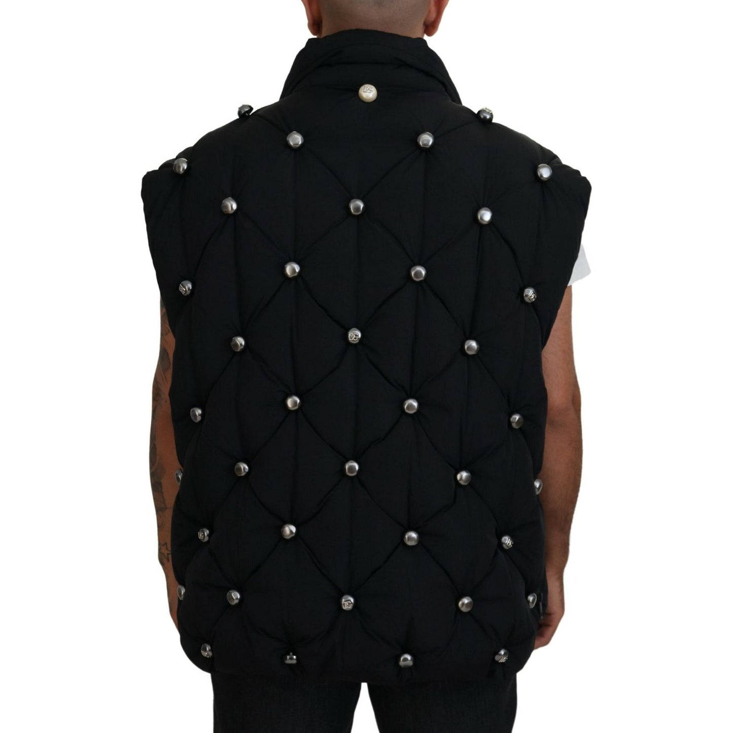 Dolce & Gabbana Black Sleeveless DG Metal Embellishment Jacket Dolce & Gabbana