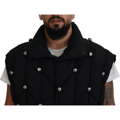 Dolce & Gabbana Black Sleeveless DG Metal Embellishment Jacket Dolce & Gabbana