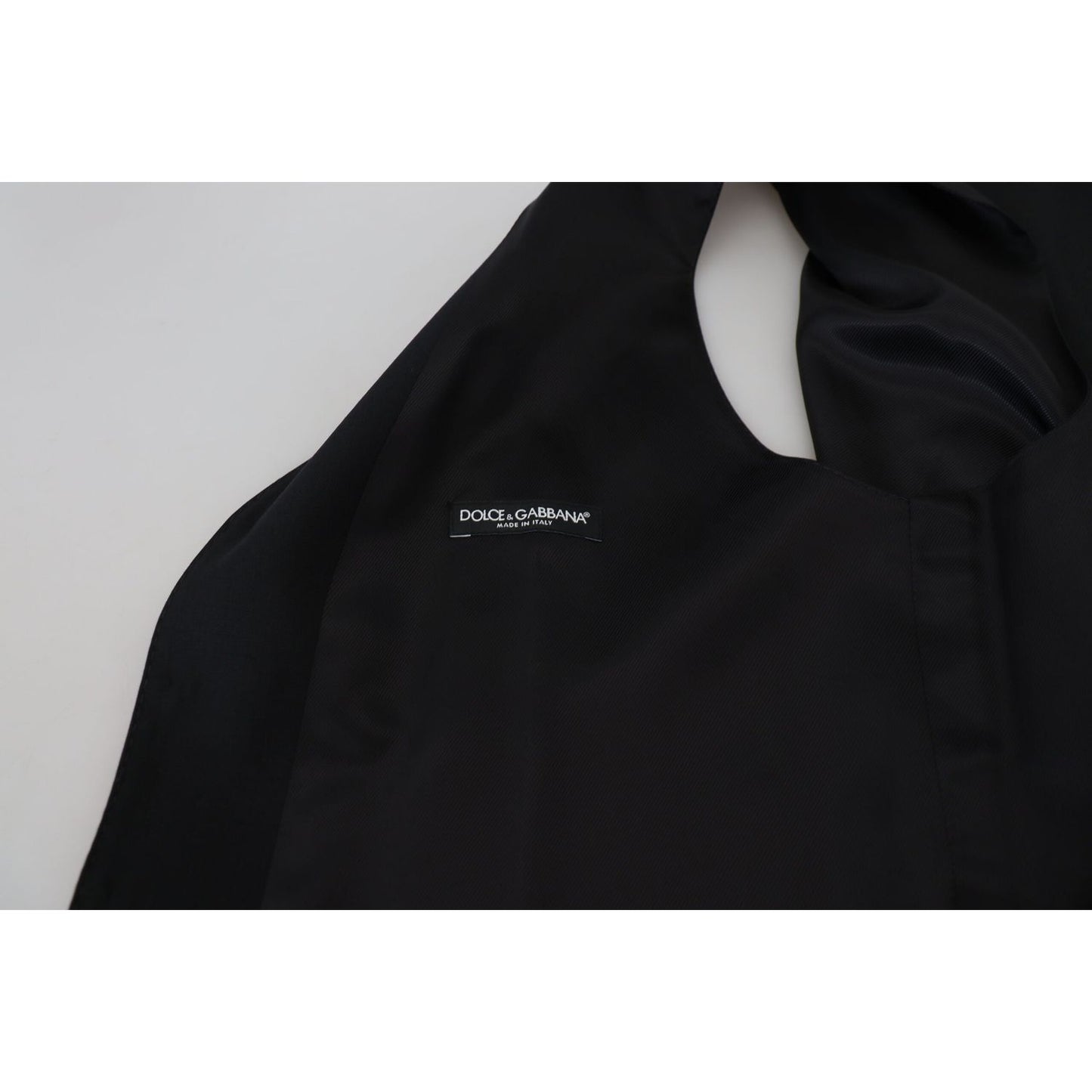 Dolce & Gabbana Black Virgin Wool Waistcoat Formal Vest Dolce & Gabbana