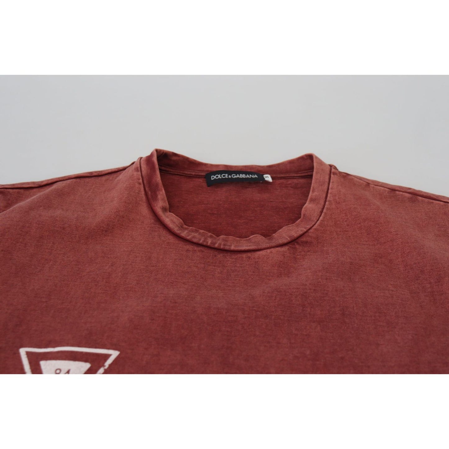 Dolce & Gabbana Maroon Print Round Neck Short Sleeves T-shirt Dolce & Gabbana