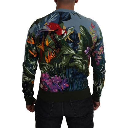 Dolce & Gabbana Multicolor Jungle Wool Pullover Logo Sweater Dolce & Gabbana