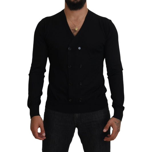 Dolce & Gabbana Black Cashmere Button Down Cardigan Sweater Dolce & Gabbana