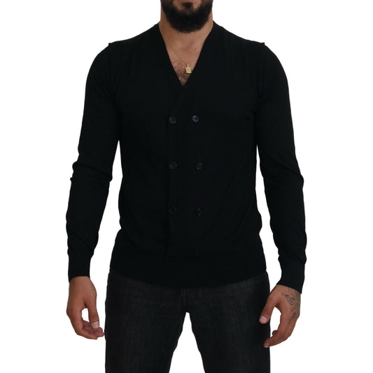 Dolce & Gabbana Black Cashmere Button Down Cardigan Sweater Dolce & Gabbana