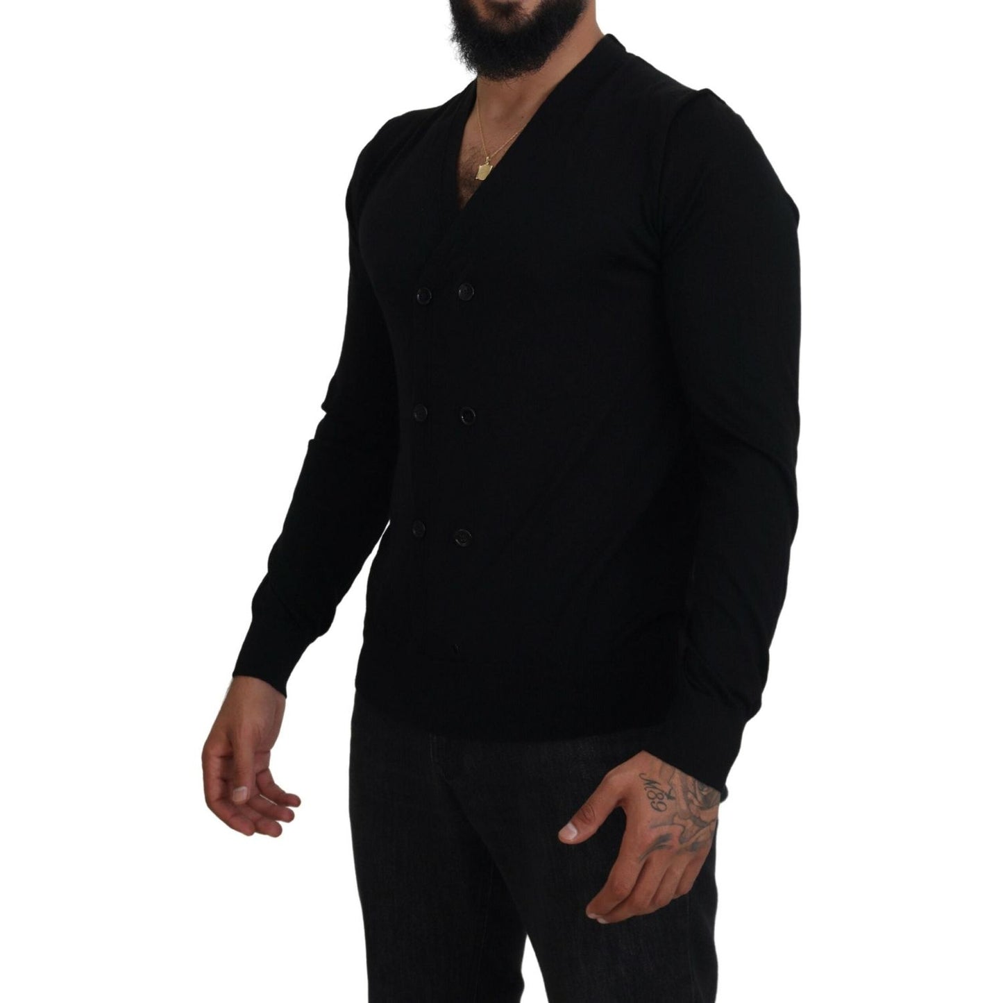 Dolce & Gabbana Black Cashmere Button Down Cardigan Sweater Dolce & Gabbana