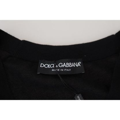 Dolce & Gabbana Black Cashmere Button Down Cardigan Sweater Dolce & Gabbana