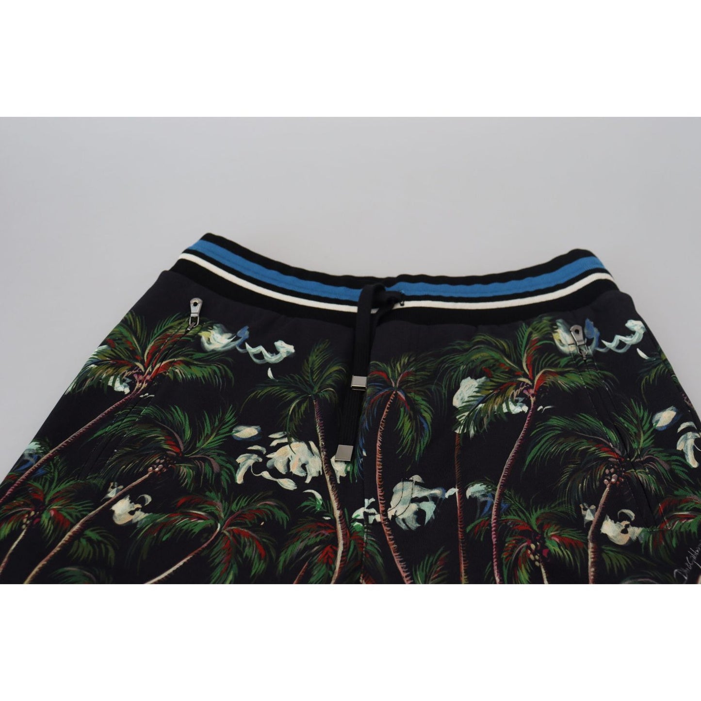 Dolce & Gabbana Black Cotton Volcano Print Casual Shorts Dolce & Gabbana