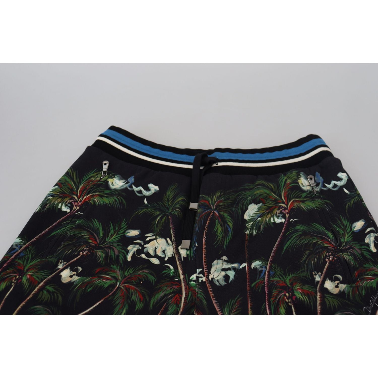 Dolce & Gabbana Black Cotton Volcano Print Casual Shorts
