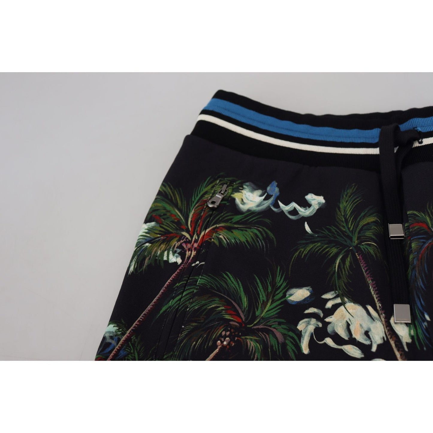 Dolce & Gabbana Black Cotton Volcano Print Casual Shorts Dolce & Gabbana