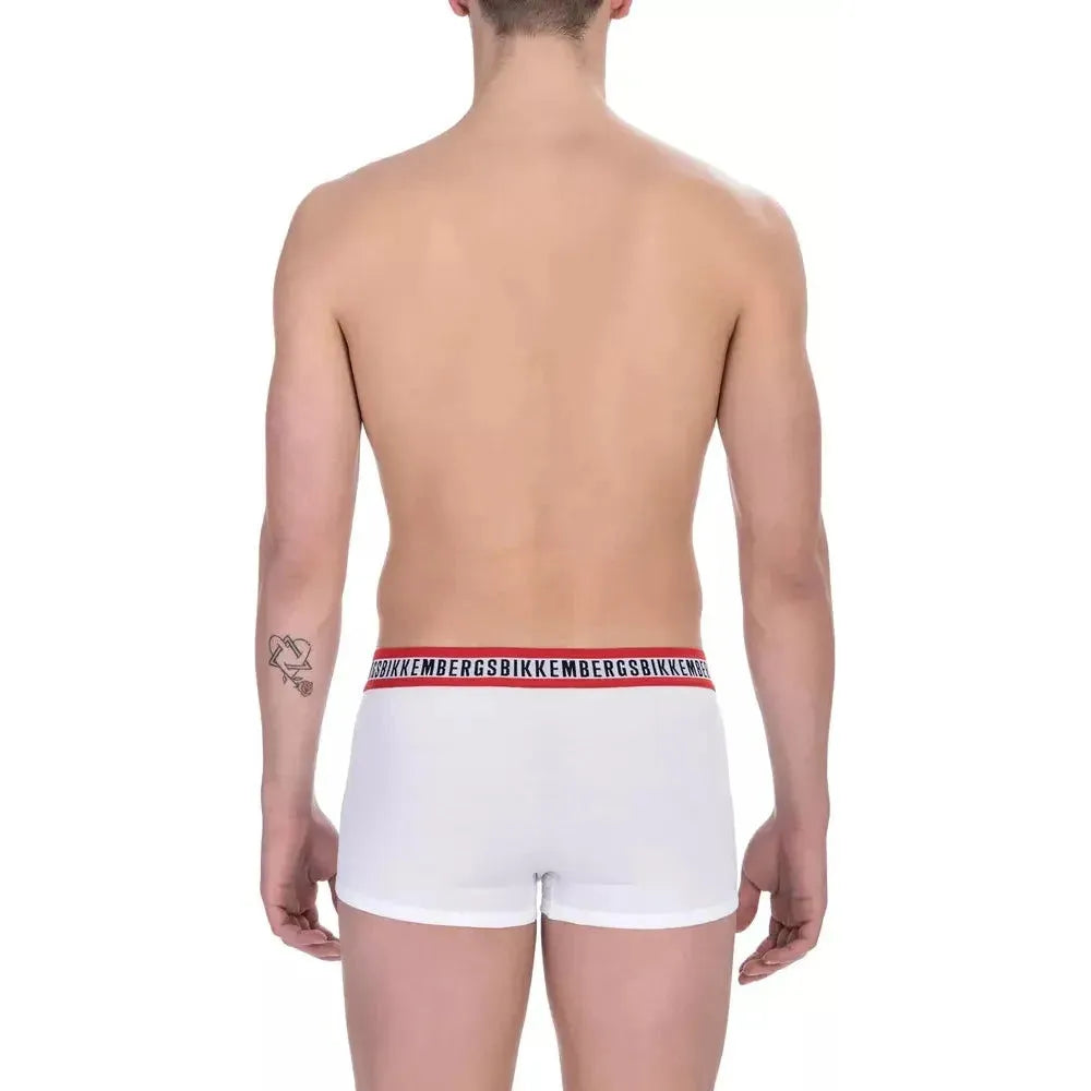 Bikkembergs White Cotton Men's Underwear Trunk Twin Pack Bikkembergs