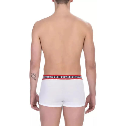 Bikkembergs White Cotton Men's Underwear Trunk Twin Pack Bikkembergs