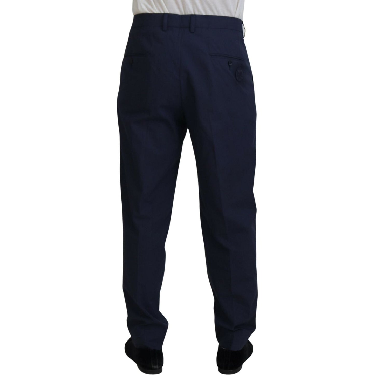 Dolce & Gabbana Dark Blue Cotton Chino Formal Pants Dolce & Gabbana