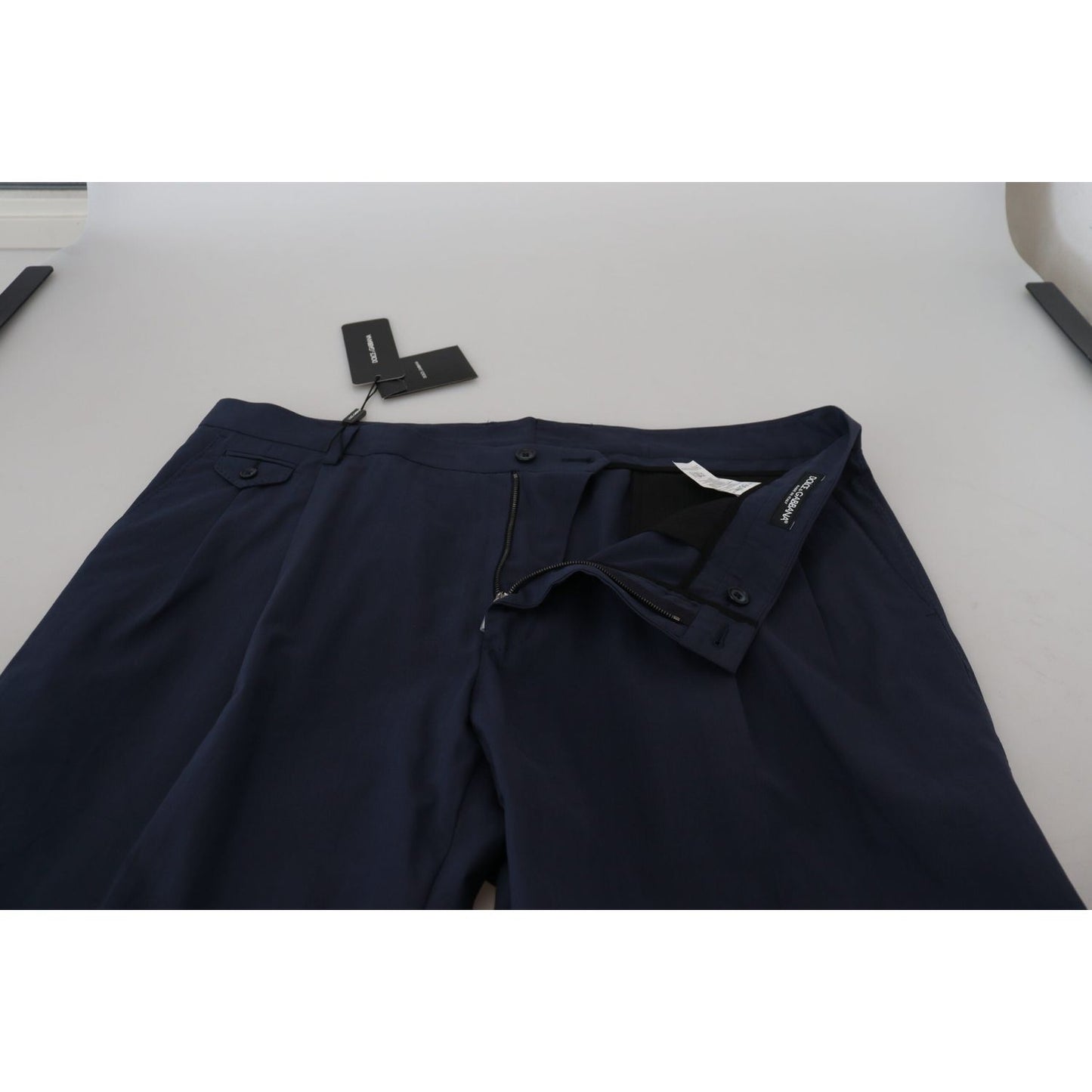 Dolce & Gabbana Dark Blue Cotton Chino Formal Pants Dolce & Gabbana