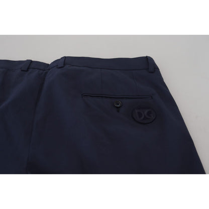 Dolce & Gabbana Dark Blue Cotton Chino Formal Pants Dolce & Gabbana