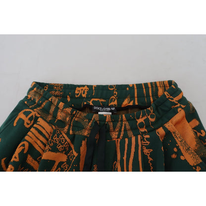 Dolce & Gabbana Multicolor Logo Print Silk Cargo Jogger Pants Dolce & Gabbana