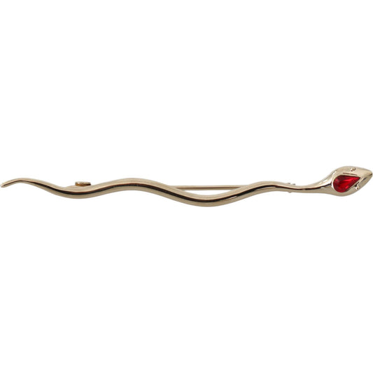 Dolce & Gabbana Silver Brass Crystal Spilla Serpente Brooch Pin Dolce & Gabbana