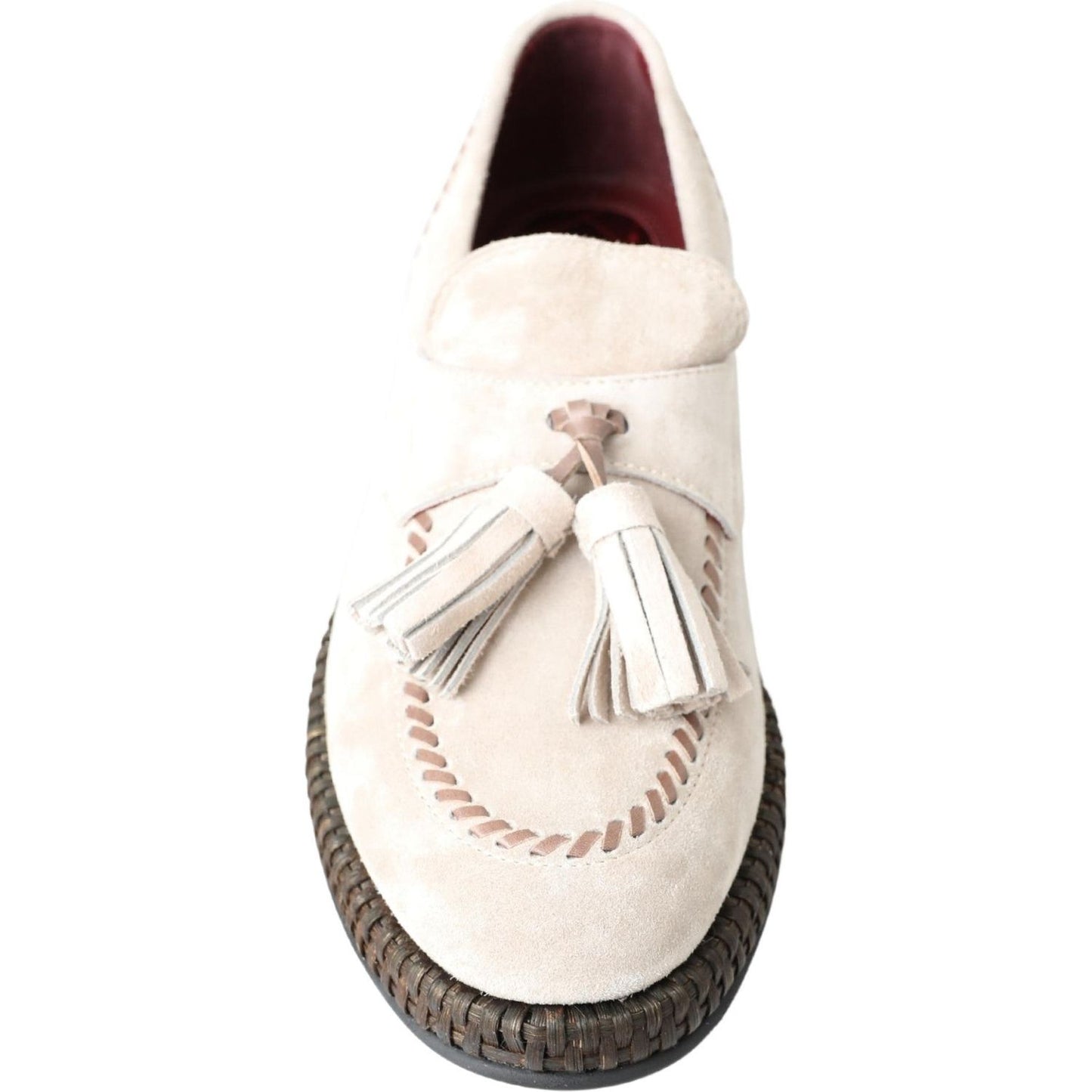 Dolce & Gabbana Ivory Suede Leather Men Espadrille Shoes Dolce & Gabbana